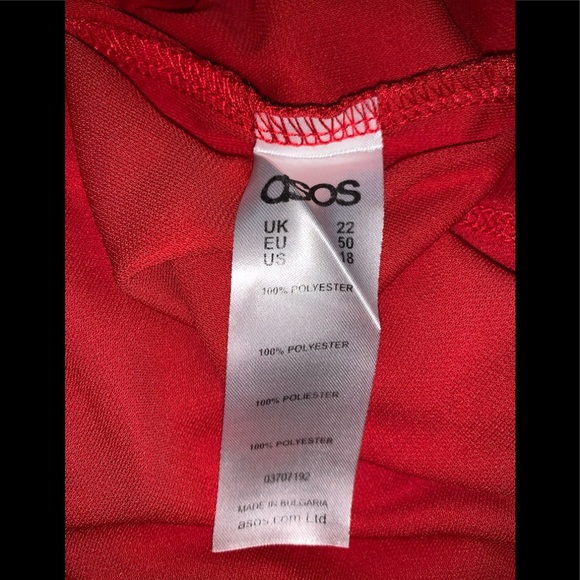 Women’s ASOS Curve Red Open Back Tunic Size 18 NWT - Picture 7 of 7